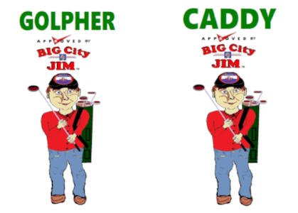 Big City Jim Golfer and Caddy Sticker